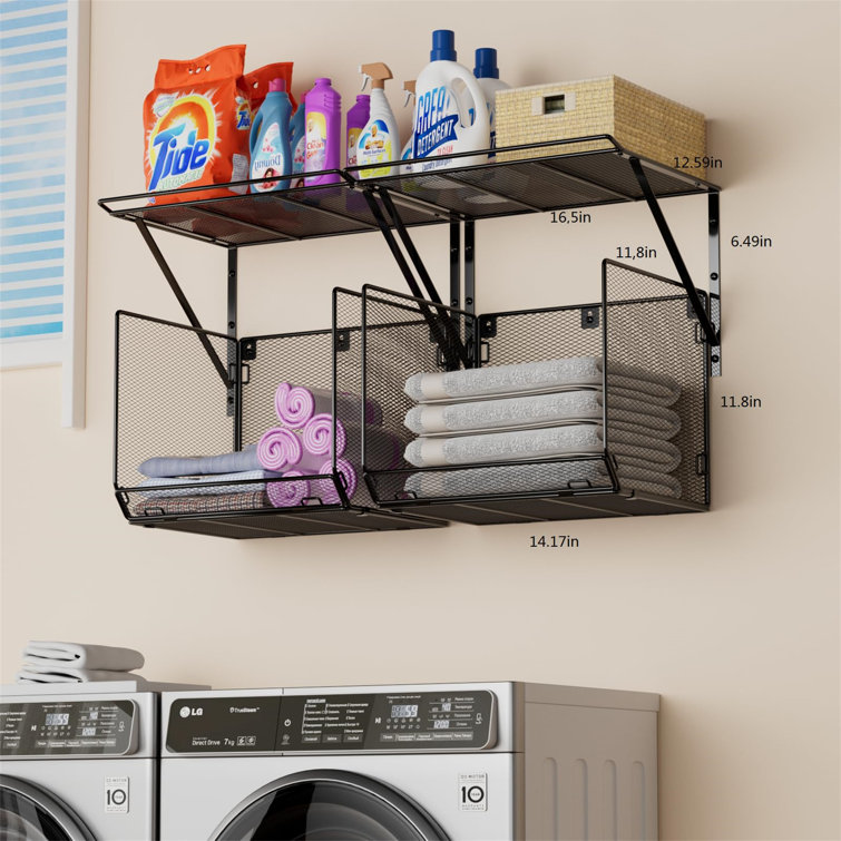 Metal discount laundry shelf